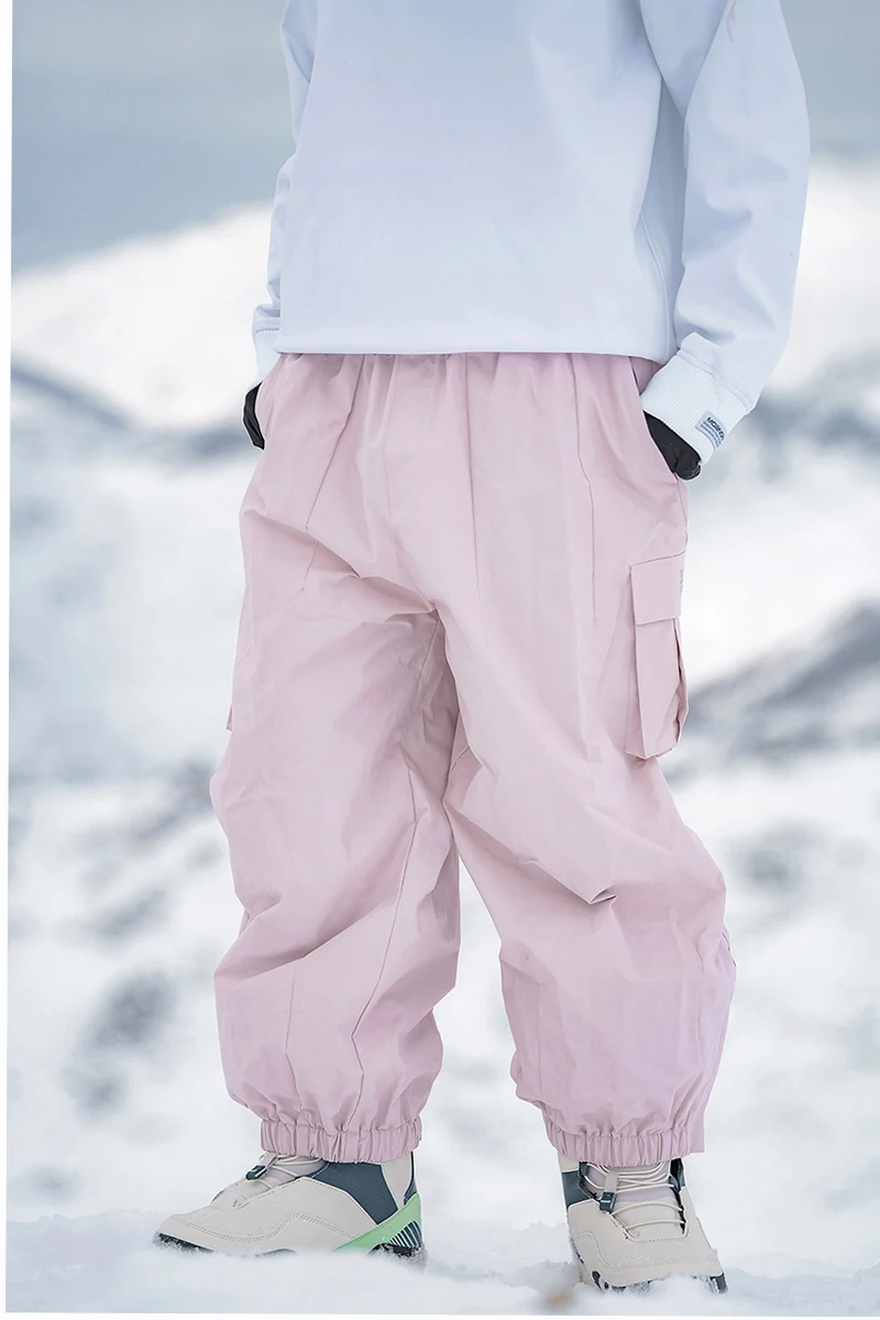 New Winter Men's and Women's Single Board Ski Pants Double Board Ski Pants Windproof Female Snow Snowboard Pants Clothes