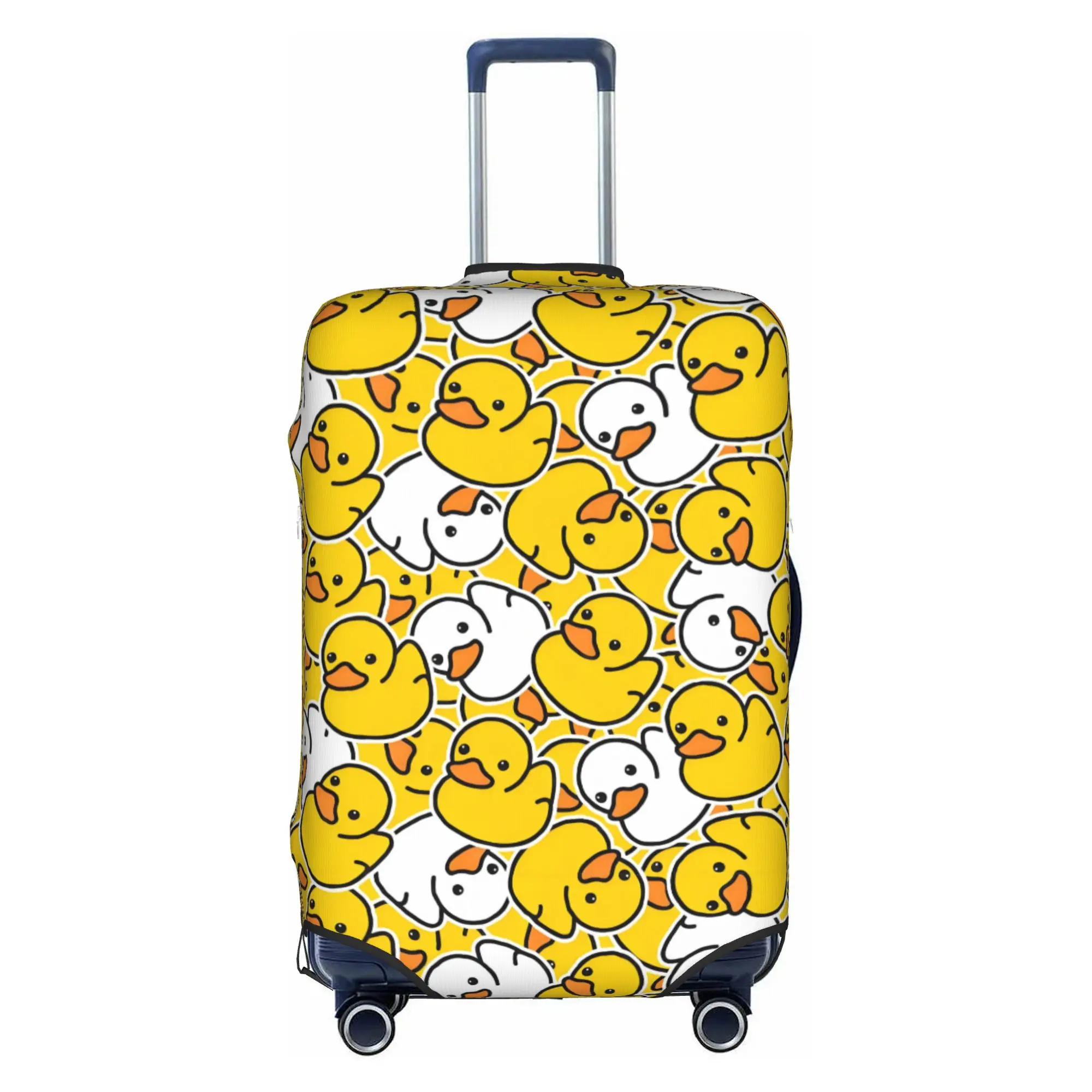 Custom Funny Rubber Duck Bathing Cartoon Pattern Luggage Cover Protector Elastic  Travel Suitcase Covers