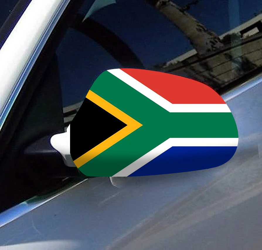 Directly Delivery 2 Pcs Free Size Four-way stretch fabric South Africa Flags Car Mirror Cover