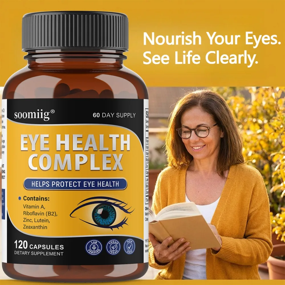 

Eye Health Complex Capsules with Vitamin A, B2, Zinc, Lutein Zeaxanthin - Helps Protecteye Health, Supports Healthy Vision