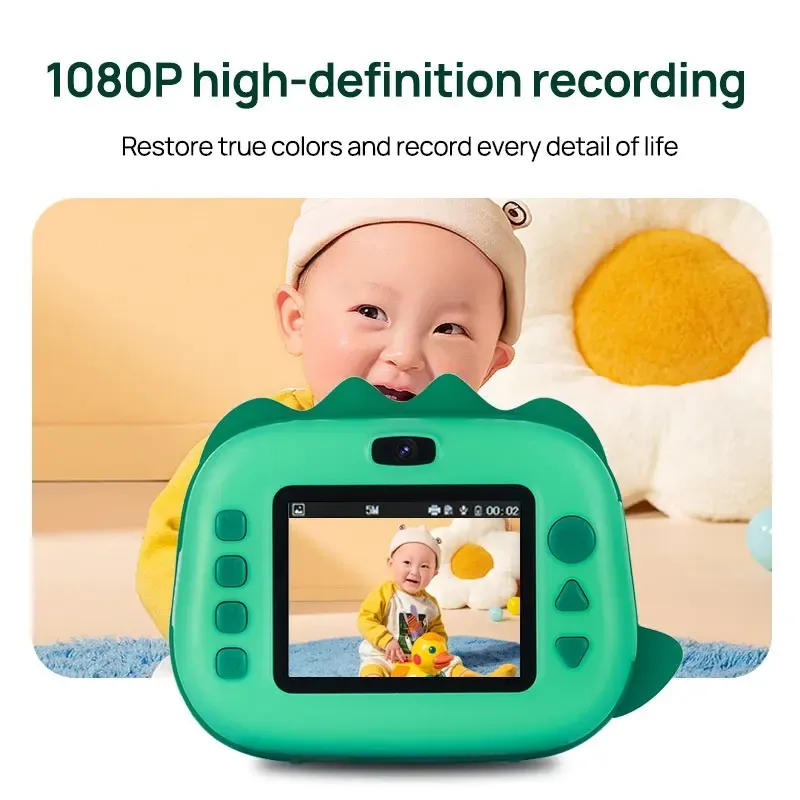 

Камера для мгновенной печати, 2,4-дюймовая HD-видео цифровая камера 1080P, новая детская камера для мгновенного фотоэскиза, термопринтер, видео