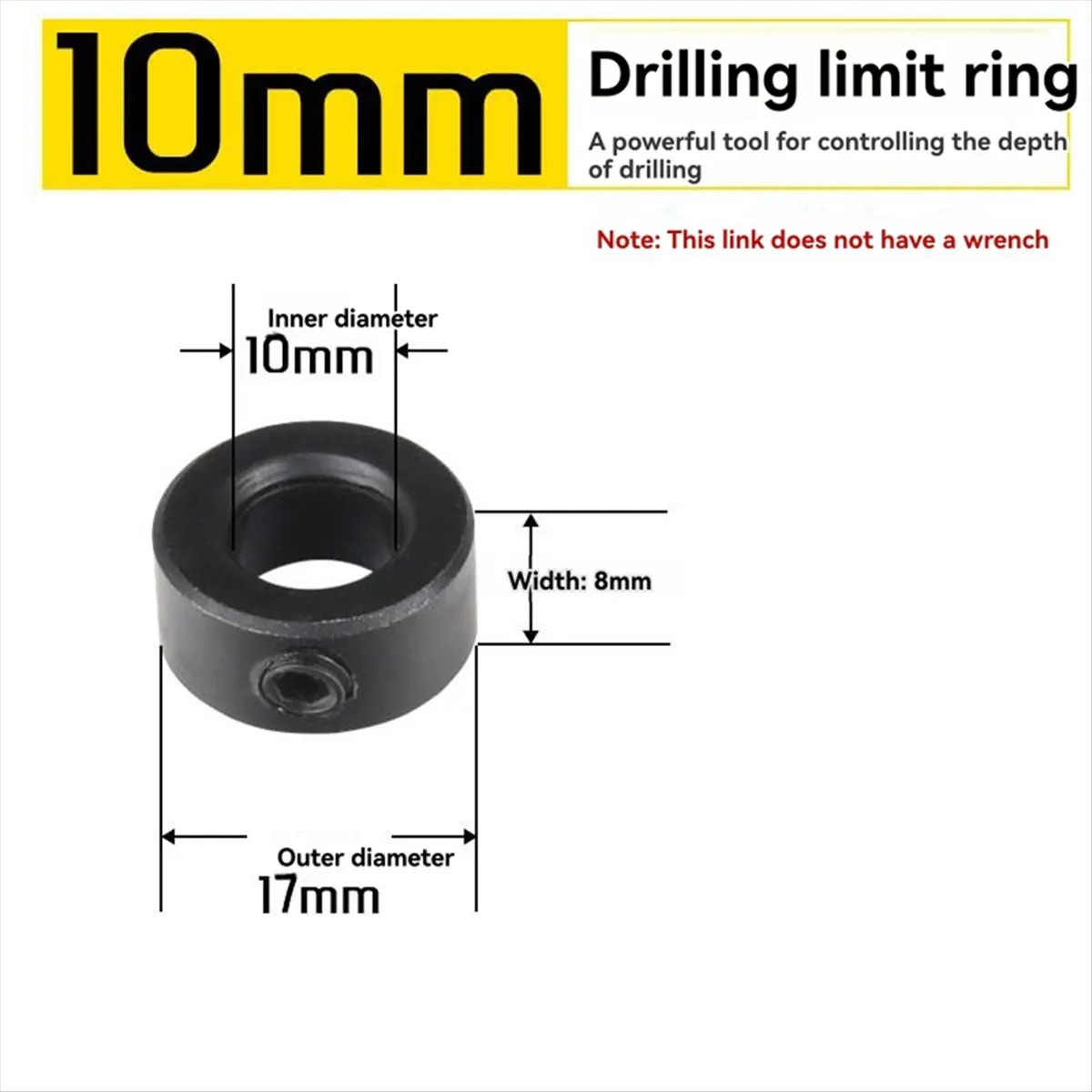 A24I Drill Stop Bit Collar Set 3-16mm with Hex Wrench Bit Limit Ring Twist Drill Positioning Ring Tool Accessories