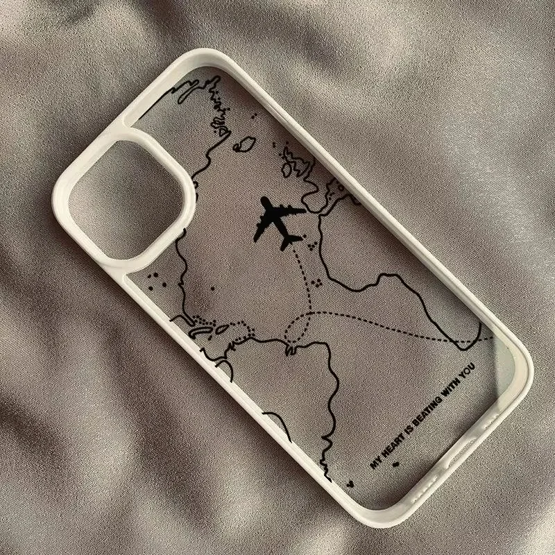 Airplane Route Design Phone Case For Samsung Galaxy S21 S23 S24 S25 Ultra S24 Plus S25 FE A54 A55 A15 A35 A52 A34 A06 A16 Cover