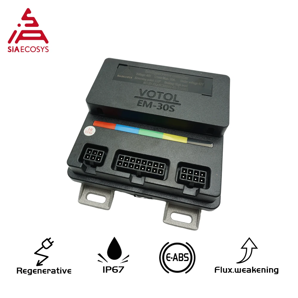 VOTOL-controlador programable de onda sinusoidal EM30sp, 48V-72V, 32A, 40KPH, para patinete eléctrico y bicicleta