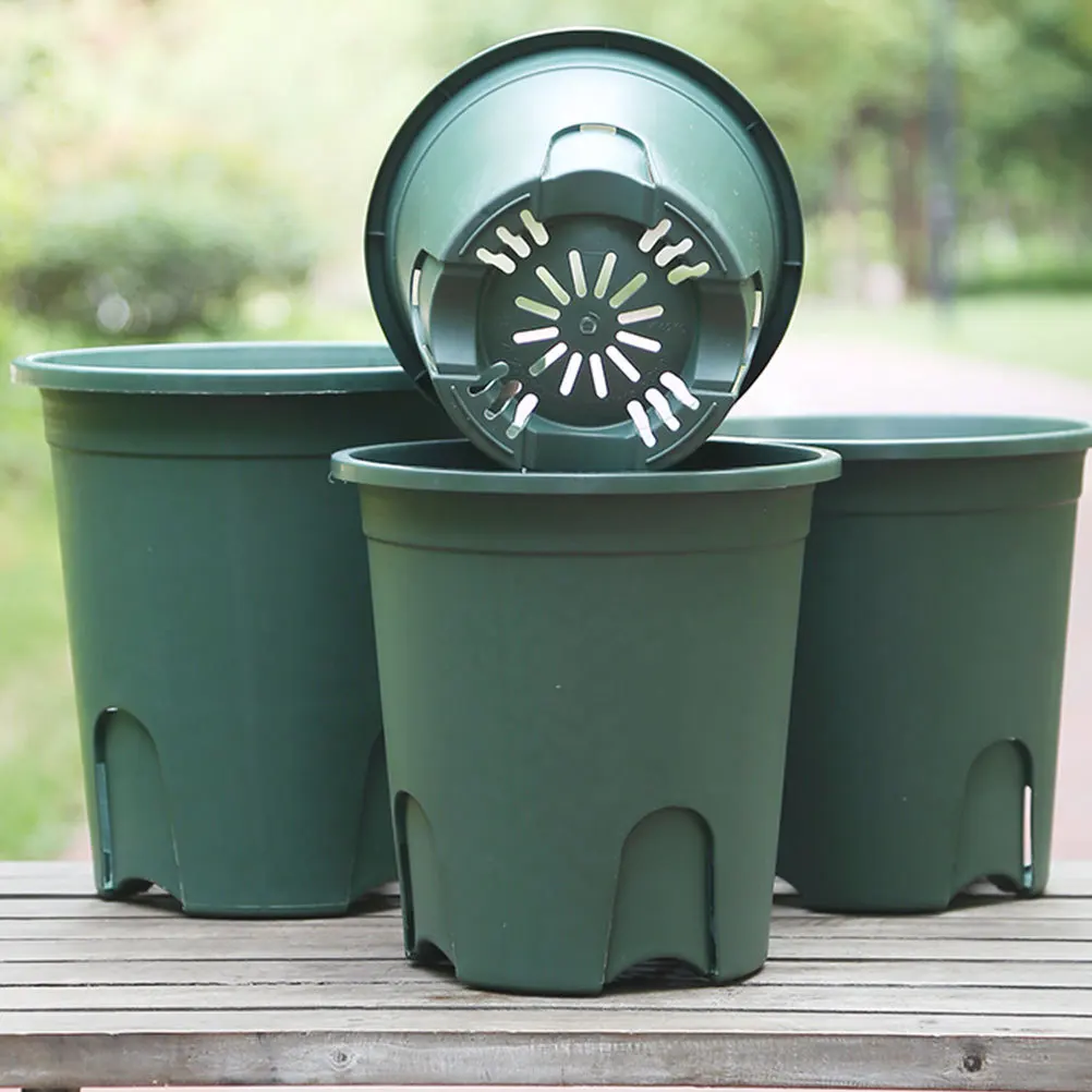 

5Sets Plastic Flowerpot Breathable Planter Pots for Succulents Small Plants Hollow Bottom Design Garden Home Office Plant