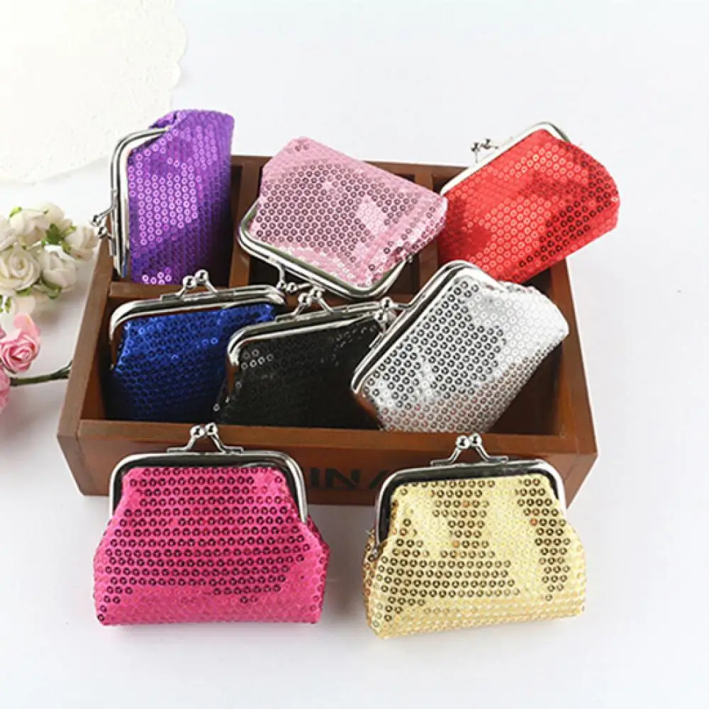 

Women Coin Purse Retro Bright Color Clutch Handy Wallet Bag Grid Metal Hasp Short Key Wallets Shinny Mini Money Bag Handbag