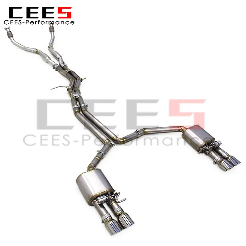 

Выхлопные трубы cees для Audi S4/S5 B8 3.0T 2013-2019, высокопроизводительный глушитель вакуумного клапана Catback, модифицированные звуки