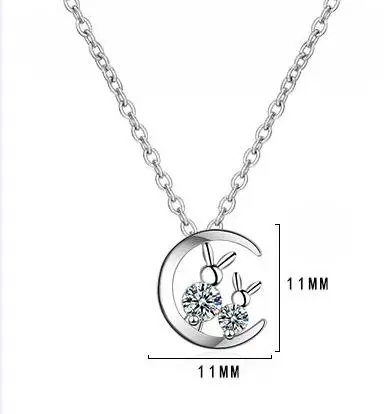 925 فضة المرأة القمر القط قلادة الأحجار الكريمة قلادة على شكل قمر لعيد الأم هدية عيد ميلاد قلادة مجوهرات DS4192