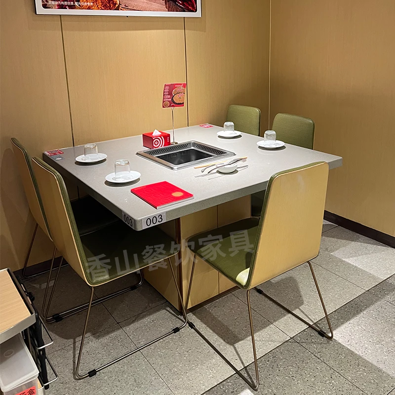 induction cooker integrated self-service barbecue table barbecue shop the same dining table and chairs