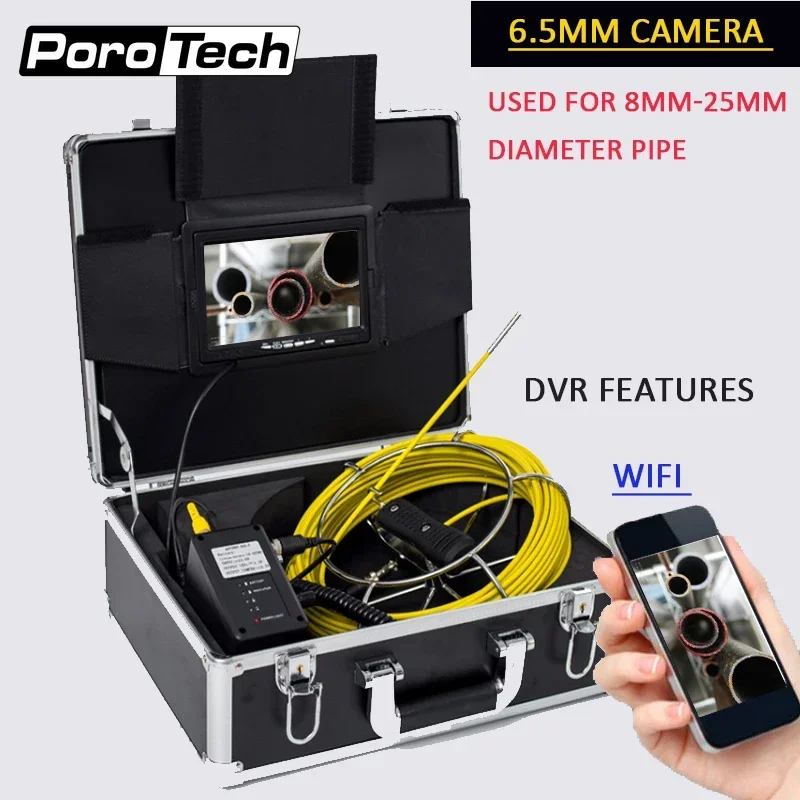 WP90 Drain Sewer Wall Pipeline 9''Endoscope Camera Wireless WIFI Borescope Inspectionsystem Waterproof Portable Industrial Case