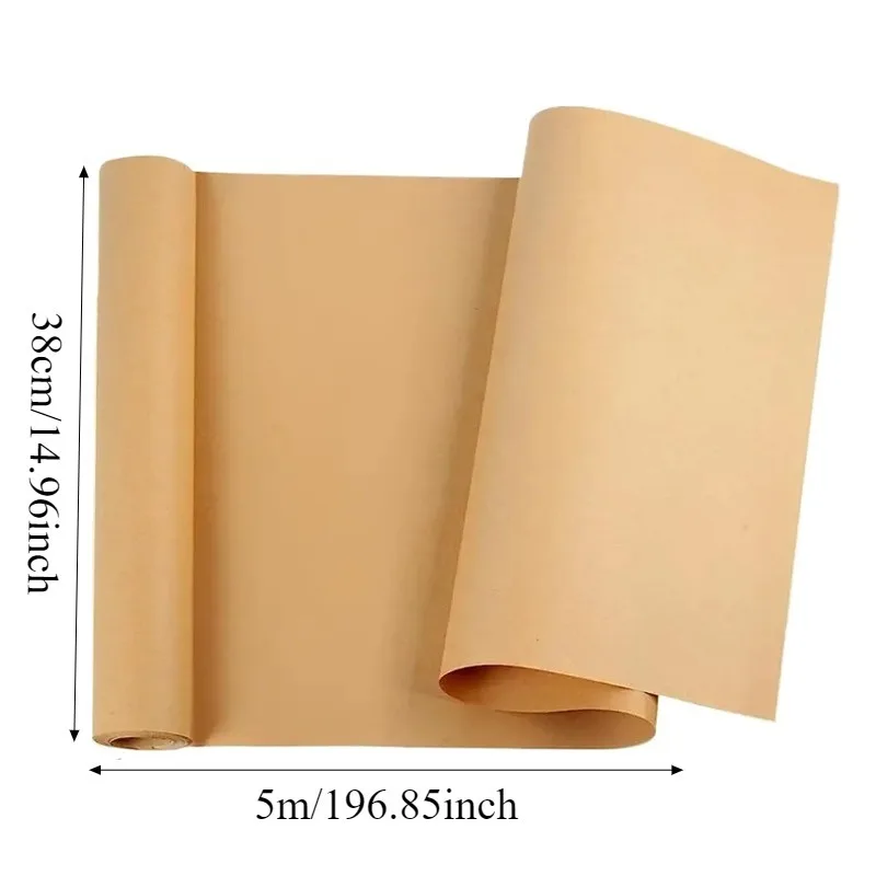 1 Roll Kraft Paper Roll Brown Wrapping Paper Christmas Birthday Wedding Valentine's Day Flowers DIY Gift Packing 5m/Roll