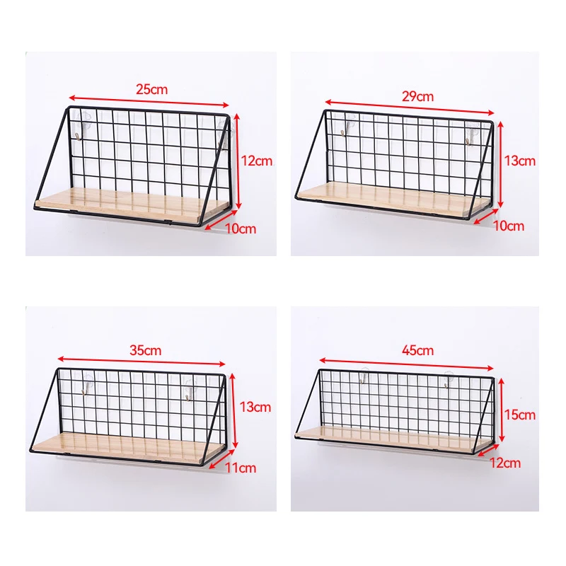 Creative Wall Mounted Shelves Bedroom Walls Iron Wall Hanging Storage Baskets Hanging Racks With Traceless Nails And Hooks New