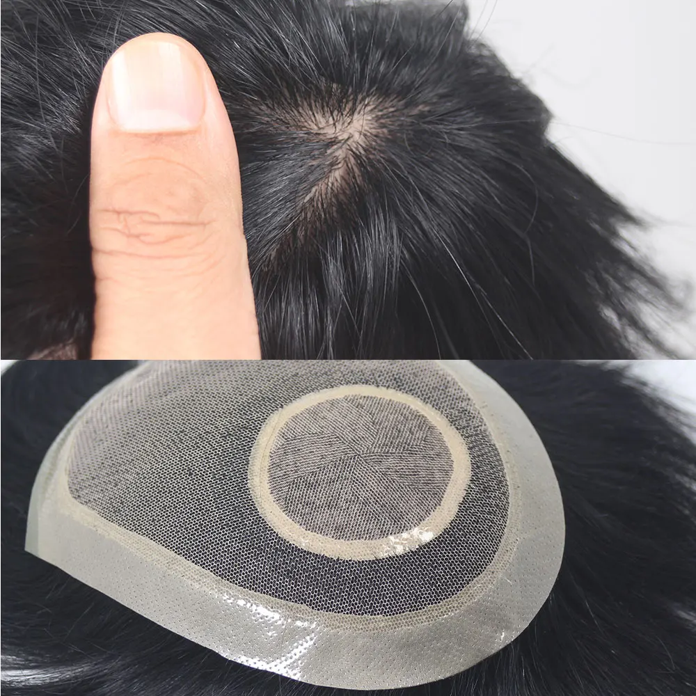 الشعر المستعار الإنسان للرجال السويسري الدانتيل الحرير قاعدة أعلى بو حول الباروكات 13x18 سنتيمتر نظام الشعر المستقيم الرجال الباروكات لآسيا 1B