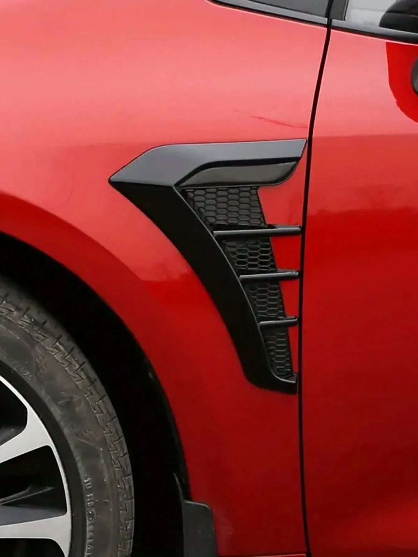 قطعتان من شارات تنفيس صب الجسم الجانبية ثلاثية الأبعاد من ألياف الكربون، ملصقات فتحة تهوية جانبية ذاتية اللصق - مناسبة عالمية #3