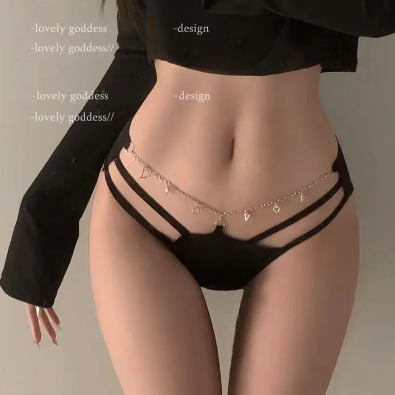

Customized Name Letter Underwear Japanese Pure Desire Sexy Women's Chain Underwear Comfortable Breathable Body Accessories