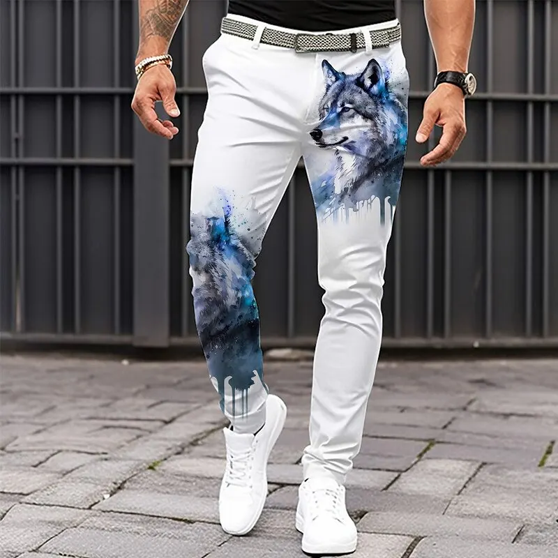 

2025 Men's Outdoor Sports Pants Fashion Graffiti Printed Sports Pants Men's Loose Pocket Suit Pants