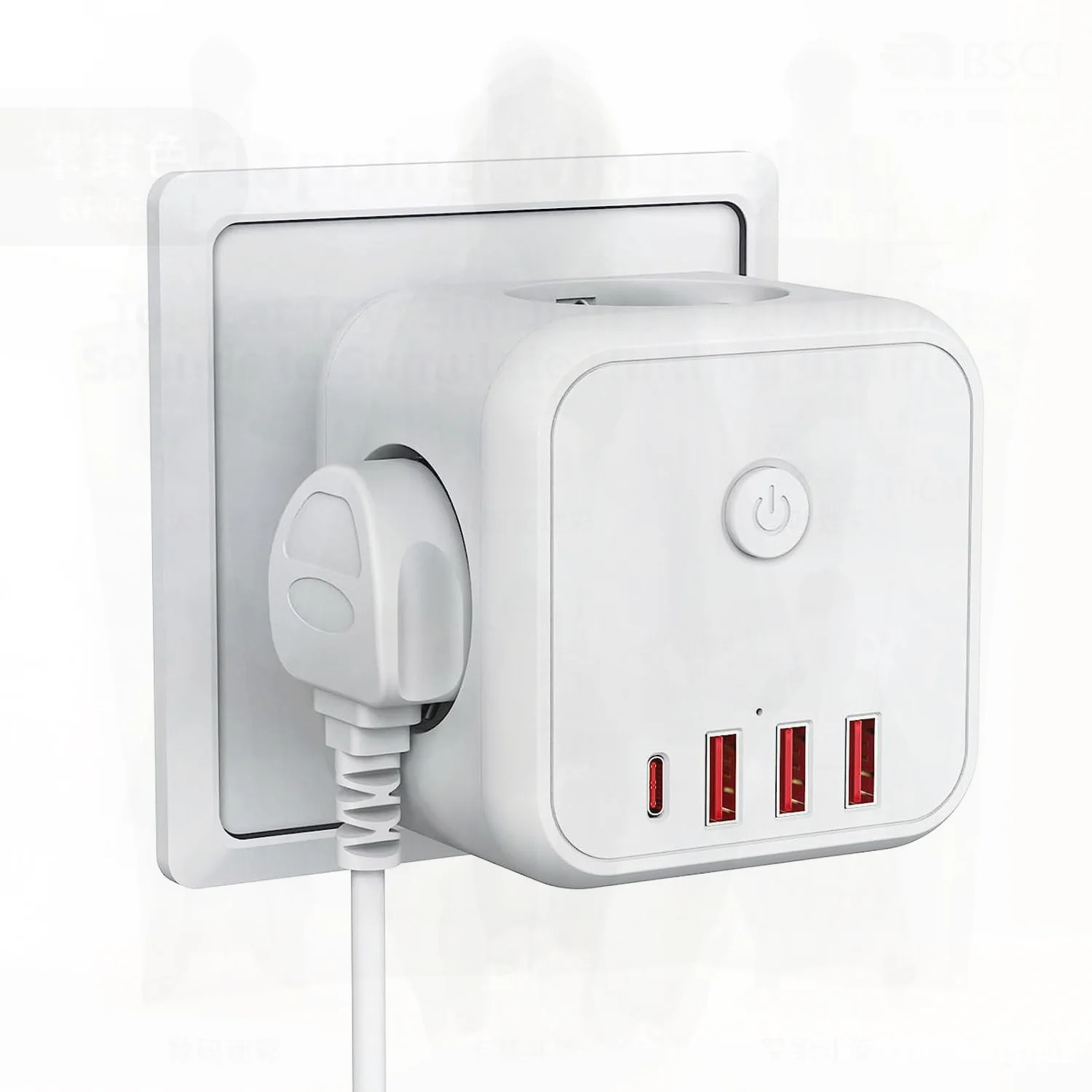 Rubik's Cube Socket Conversion Plug Type C European Standard Multi-Function German Gauge with Cable