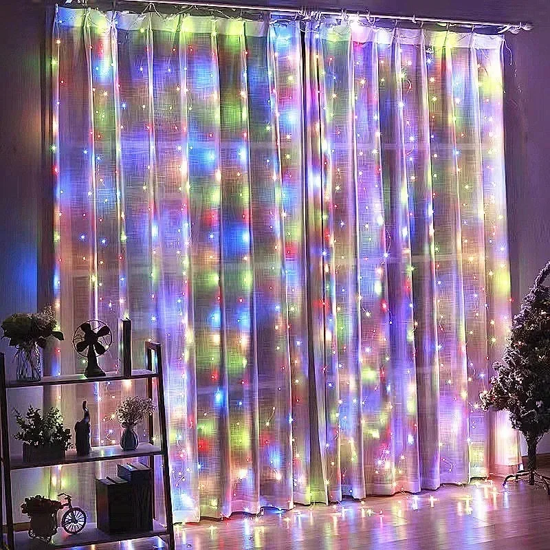 LED Curtain Light String USB String Lights Indoor Room Decorations 8 Modes Lights for Wedding Party Holidays Christmas Decor