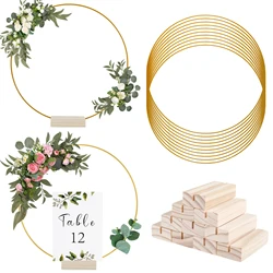 20/10pcs Floral Hoops Metal Wreath Table Decor DIY Dream Catcher Rings for Wedding Birthday Party Dining Table Menu Card Holder