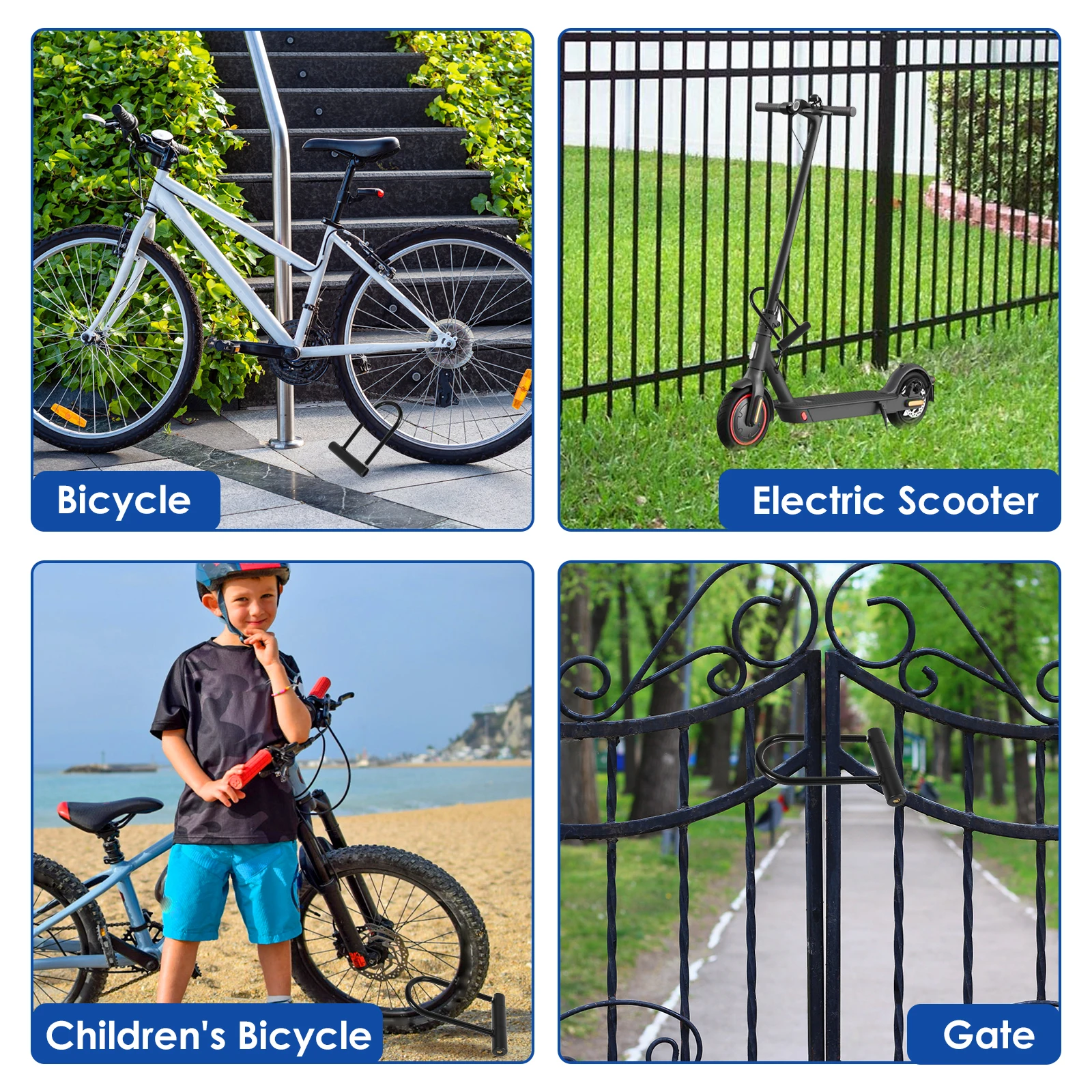 1/2 Set Bicycle U Lock Portables Mini Bike Wheel Lock With Key Anti-theft Safety Motorcycle Scooter Cycling Bicycle Accessories image 6