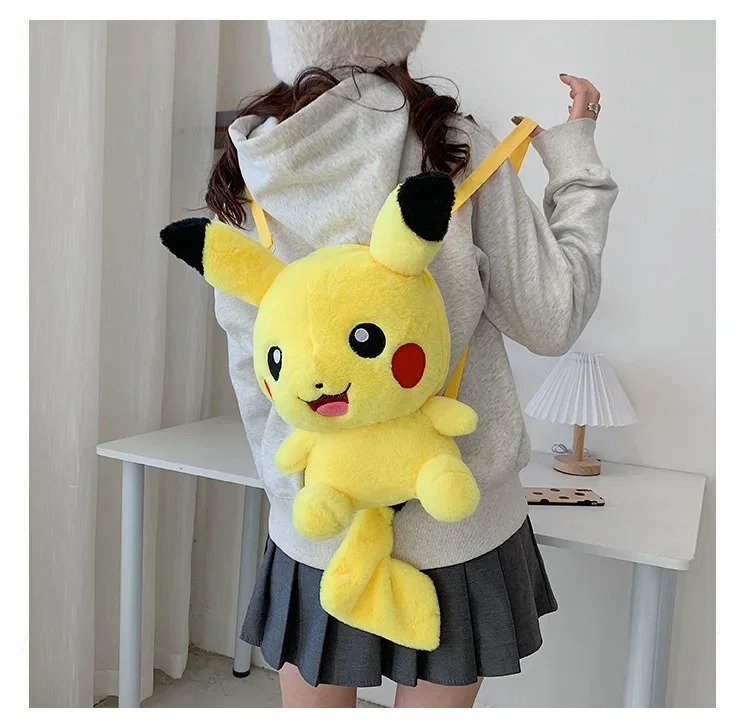 Pokémon Eevee Pikachu Gengar Plush Toys Knapsack Charmander Raichu Squirtle Charizard Psyduck Snorlax Plushie Anime Backpack view 4