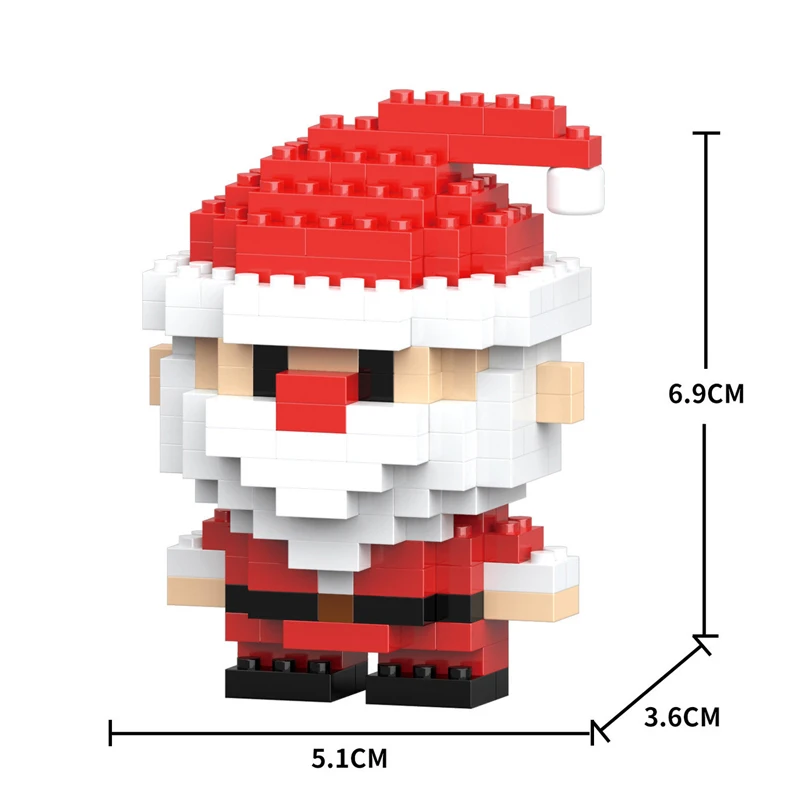 Christmas Gifts Micro Building Block Series Santa Claus Reindeer Puzzle Assembling Bricks Table Decoration Toys Children Kids