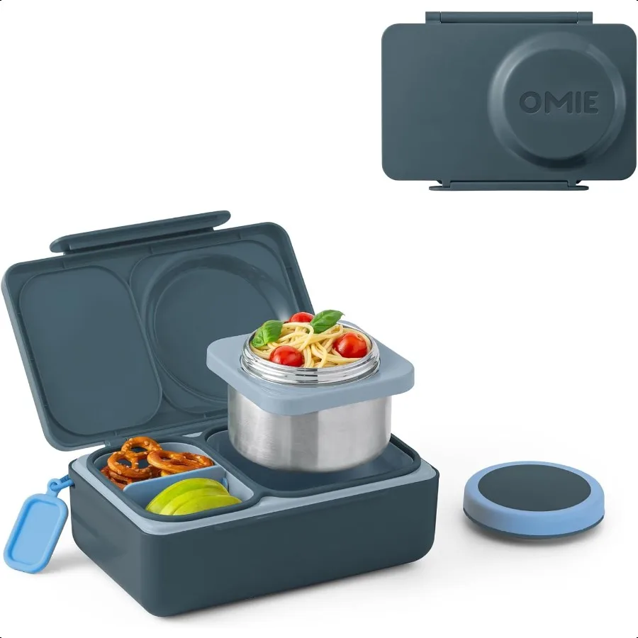 

Omie OmieBox UP Bento Box для изолированного ланч-бокса, герметичная термоизолированная вакуумная банка для еды, холодильник, пакет со льдом, 2 отделения G