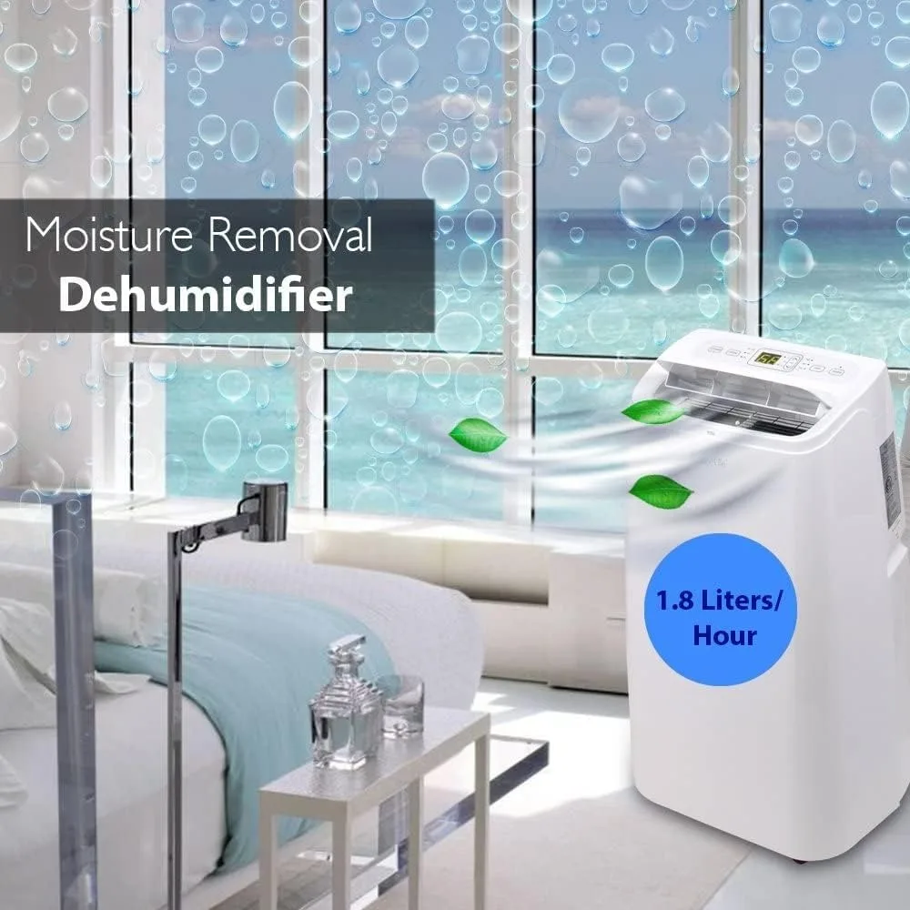 Threein one portableai conditioner with built-in dehumidifier function, fan mode remote control,window installation,exhaust kit