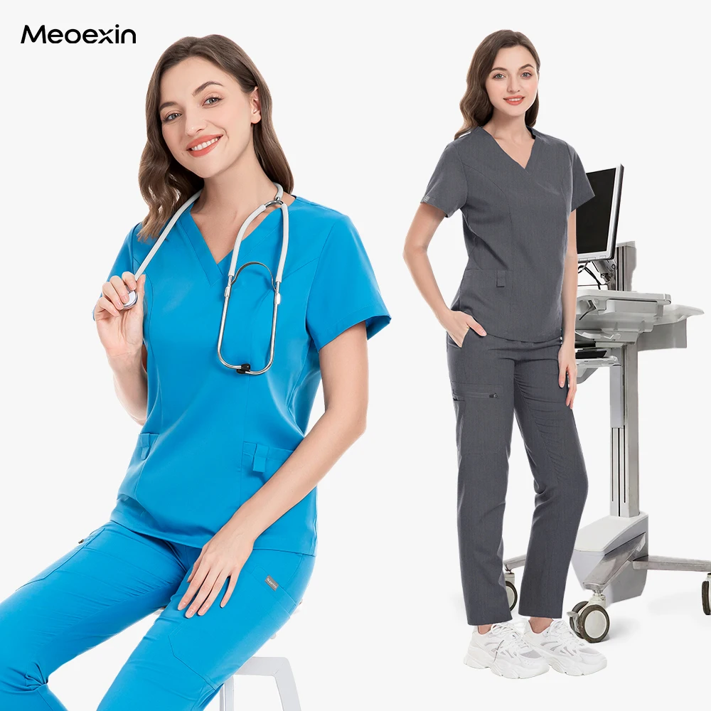 

Scrubs Uniform Nurse Accessories Surgical Uniforms Woman Healthcare Clinic Nursing Scrub Set Lab Coat Fashion Aesthetics Uniform