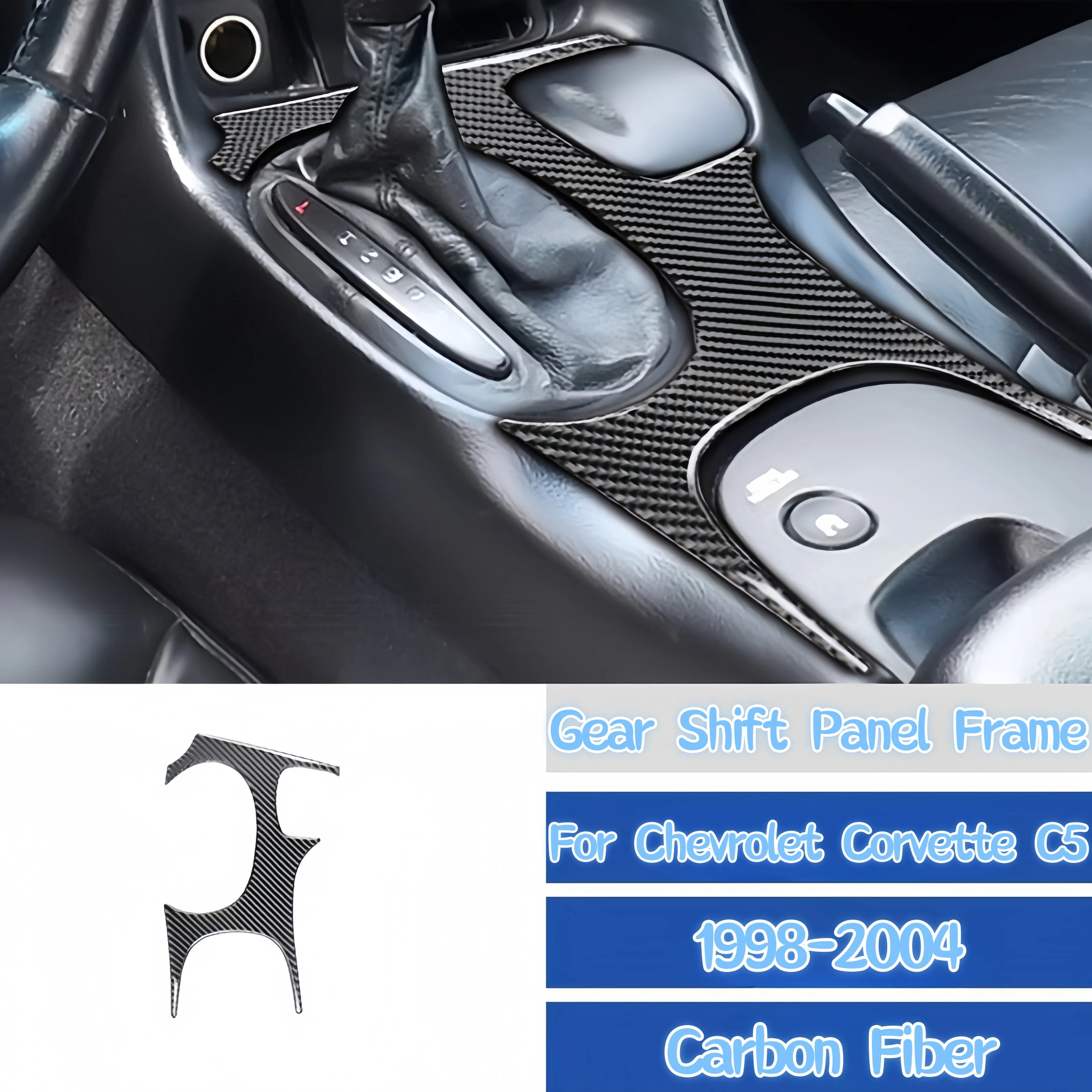 

Для Chevrolet Corvette C5 1998-2004 аксессуары из углеродного волокна, центральная панель управления переключением передач, декоративная наклейка