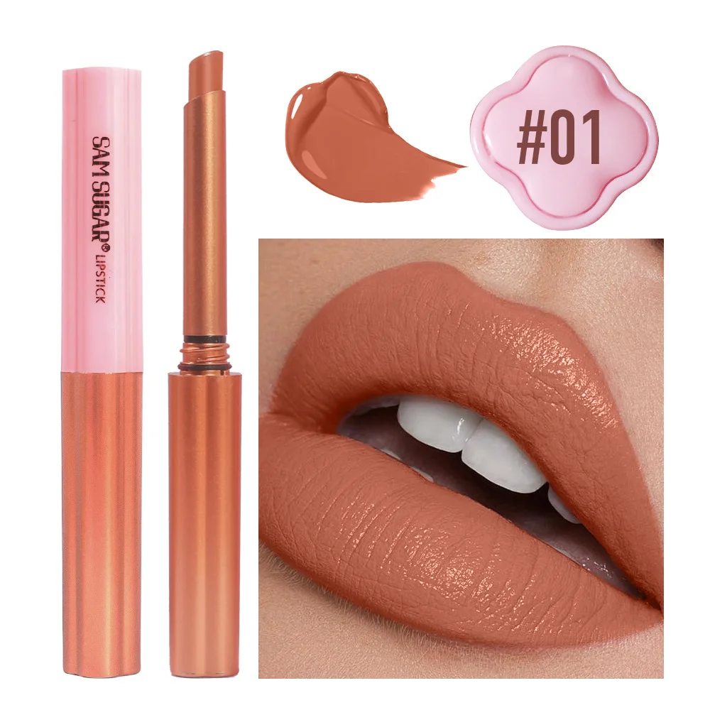 Lápiz labial de la suerte, fórmula ligera a prueba de plumas, textura que no se seca para mujeres y niñas, uso diario con embalaje de símbolo de buena suerte