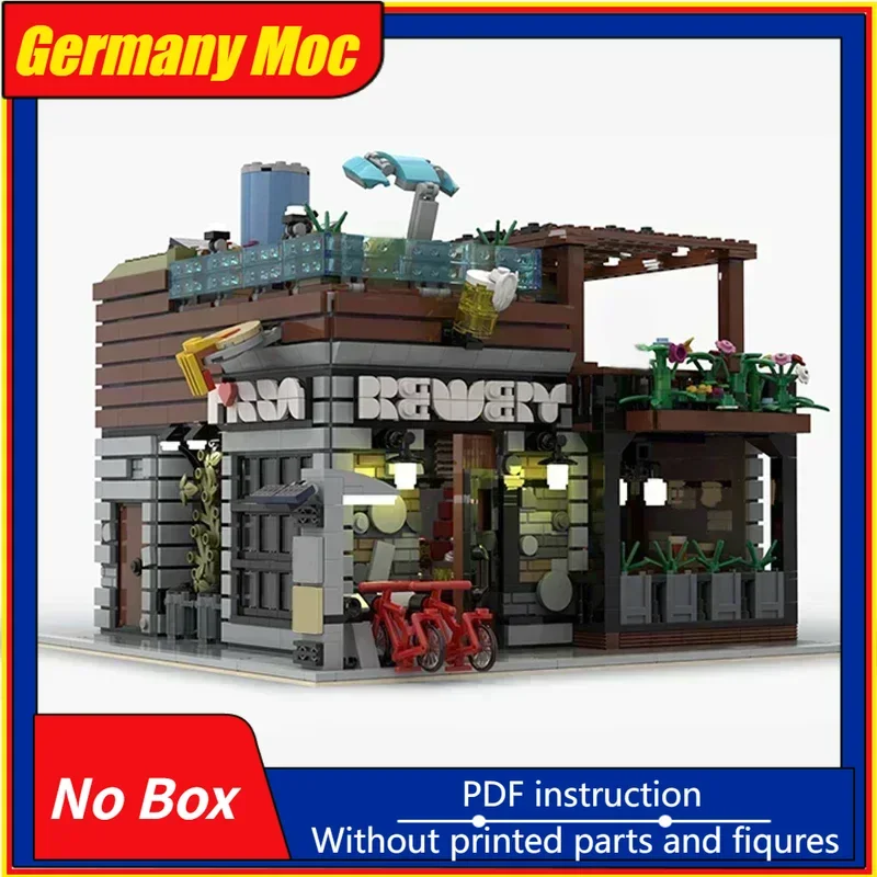 

Moc Building Bricks Street View Model Brewery And Pizza Shop Technology Modular Blocks Gifts Christmas Toys DIY Sets Assembly