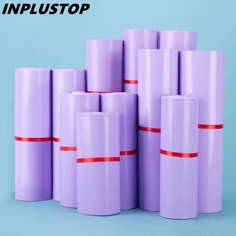 50 pçs roxo correio mailer sacos embalagem poli pacote de plástico auto-adesivo mailing saco expresso envelope bolsa postal mailing