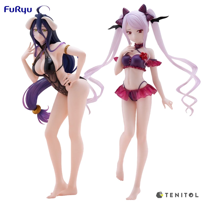 FuRyu TENITOL TALL OVERLORD Albedo Shalltear Bloodfallen ~Swimming Clothes Ver.~ PVC 30CM Anime Action Figures Model Toy