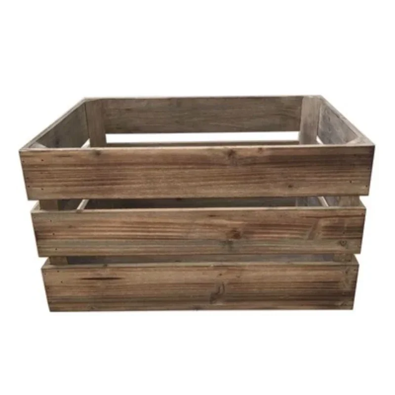Wooden box, storage box, solid wood retro storage box, supermarket display