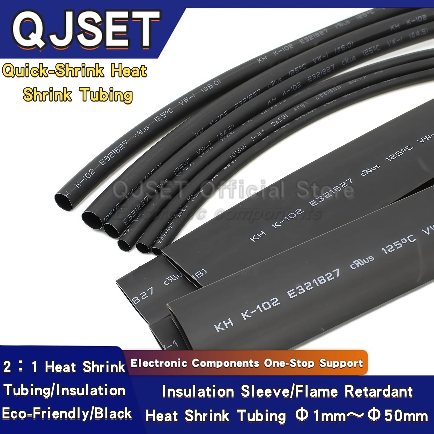 1M/5M Black Heat Shrink Tubing Insulation Sleeve Wire Protective Cover Cable Data Cable Repair Heat Shrink Sleeve 1 2 3 4 5-50mm
