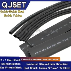 1M/5M Black Heat Shrink Tubing Insulation Sleeve Wire Protective Cover Cable Data Cable Repair Heat Shrink Sleeve 1 2 3 4 5-50mm