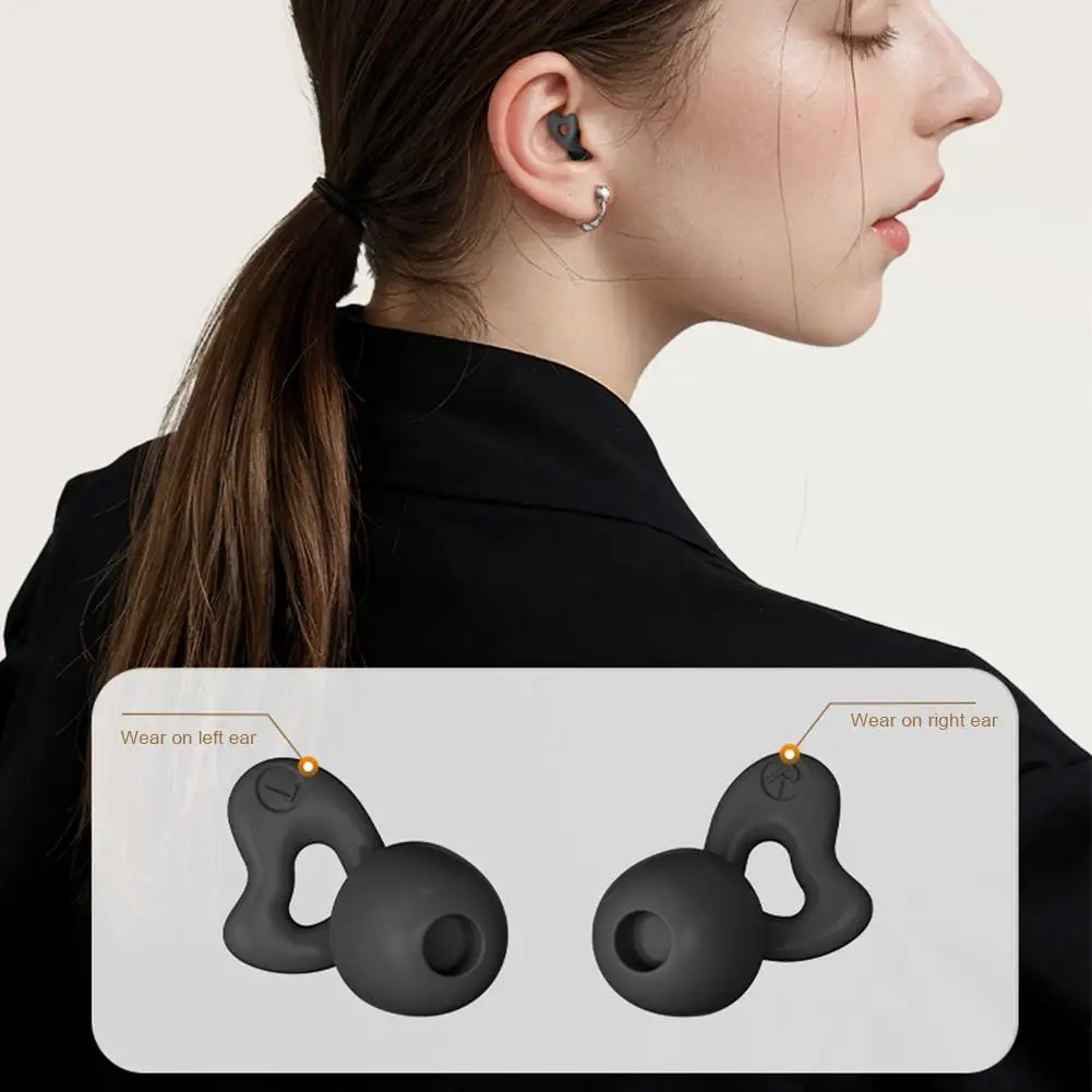 

1pair Noise-cancelling Sponge Earplugs Mute Sleep Soundproof Earplugs Separate Assembly Waterproof Silicone Earplugs Security