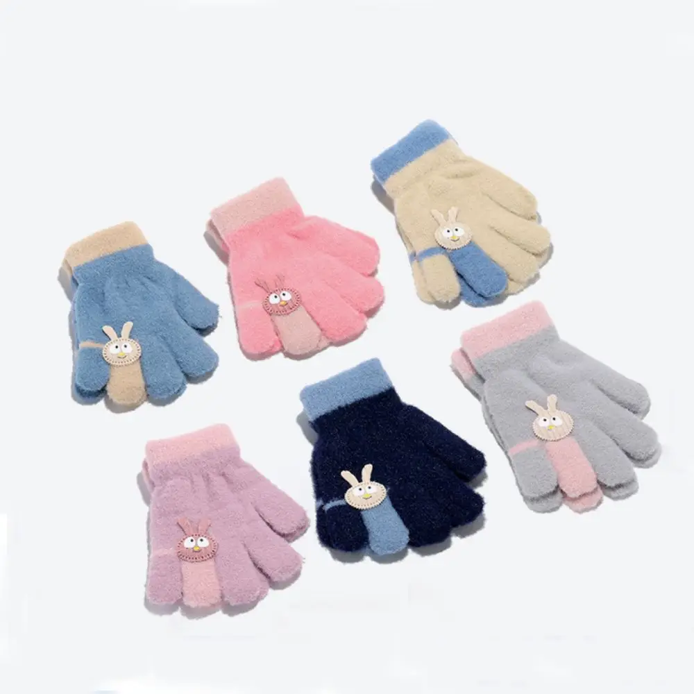 High Quality Cute Winter Gloves Warm Unisex Rabbit Gloves Knitted Gloves for 2-6 Years Old Boys and Girls