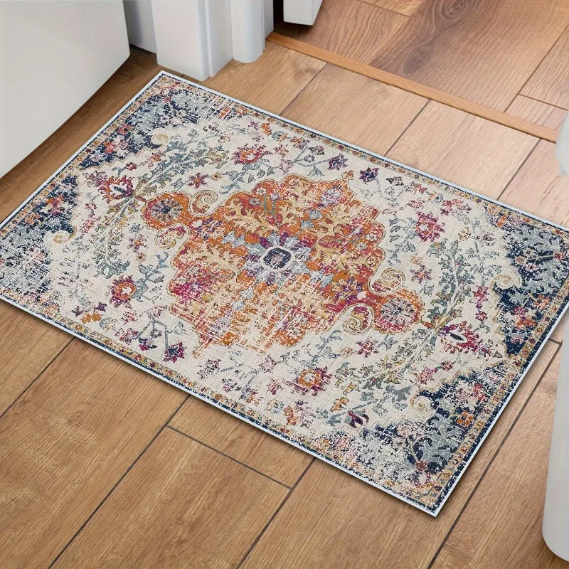 

Vintage Boho Rugs Washable Non-slip Area Rug Hallway Farmhouse Bedroom Kitchen Living Room Runner Contemporary Floor Carpet