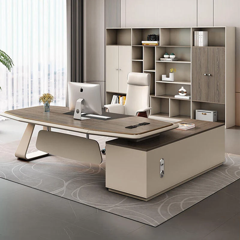 , , Simple Modern Executive , CEO Office Desk And Chair Combination Set, Manager Superviso