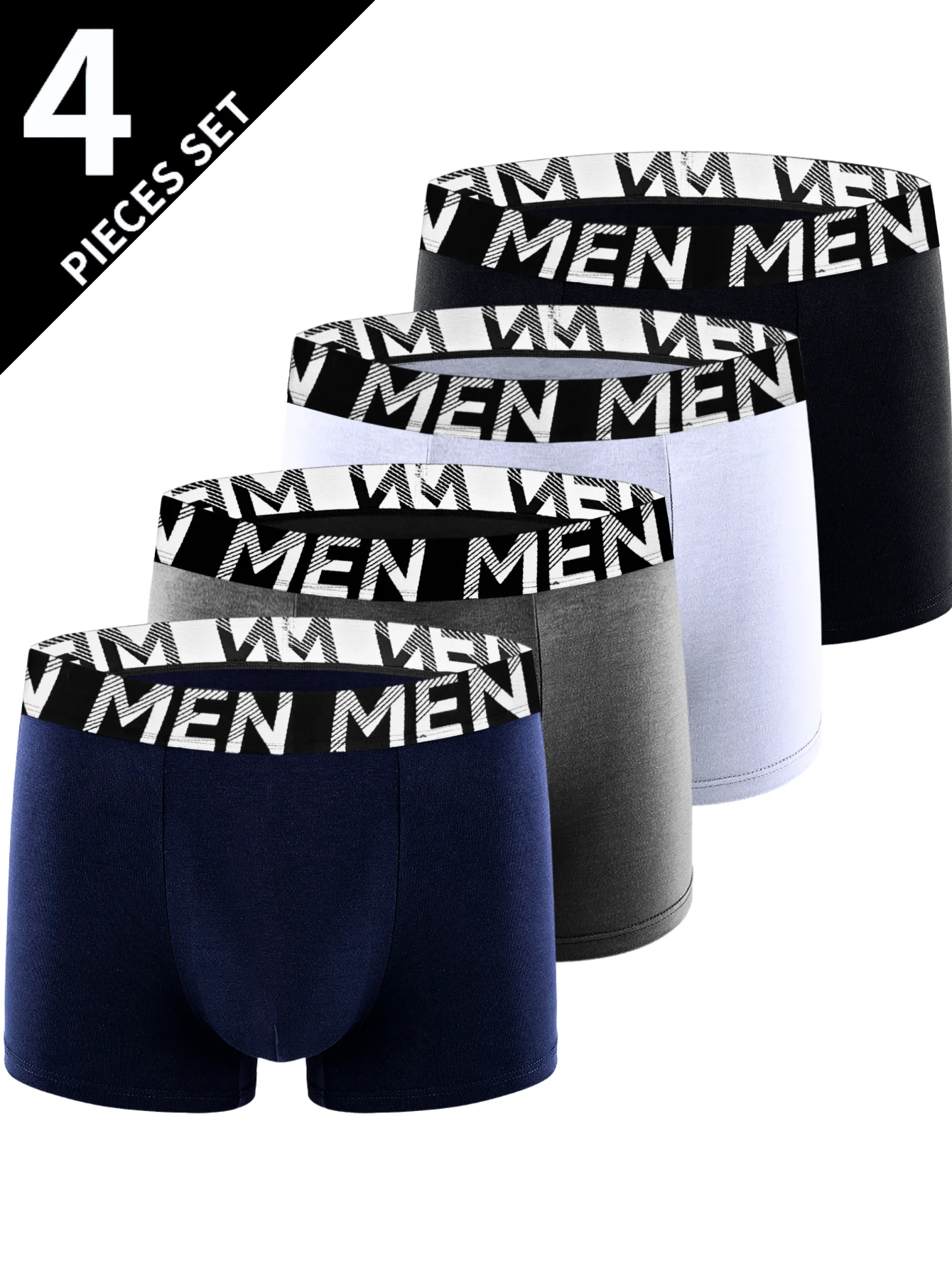 

4pcs Men Underwear Boxers Pack Boxer Hombre Mens Traning Sexy Underpants Fashion Boys Boxershorts Men Sports Comfy Men Boxers