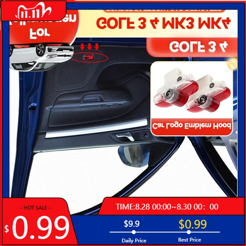 

Для VOLKSWAGEN VW Солнцезащитные козырьки 2026 Новые вытяжки для ламп 2X НОВЫЕ светодиодные двери автомобиля Добро пожаловать Призрачная тень Предупреждающий свет Аксессуары Для VW Golf