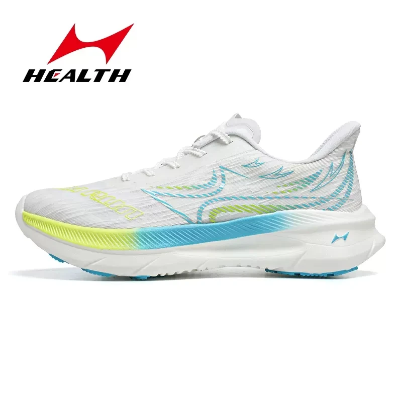 Health Men Nylon Carbon Fiber Professional Marathon Shoes Breathable Ultra Light Track Field Kilometer Race Running Sneakers