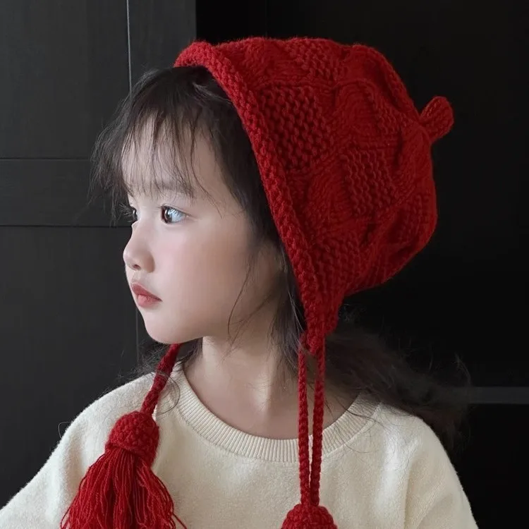 قبعة صوفية محبوكة للأطفال للخريف والشتاء - قبعة طفلة متطابقة بين الوالدين والطفل - قبعة أذن القمح المصنوعة يدويًا #1