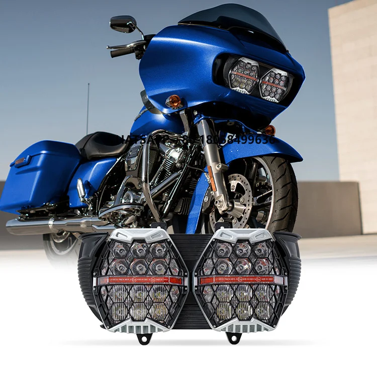 

High Power 240W Honeycomb LED Headlight for Road Glide FLTRX. 2015 - 2022 Motorcycle Lighting Combo Kit