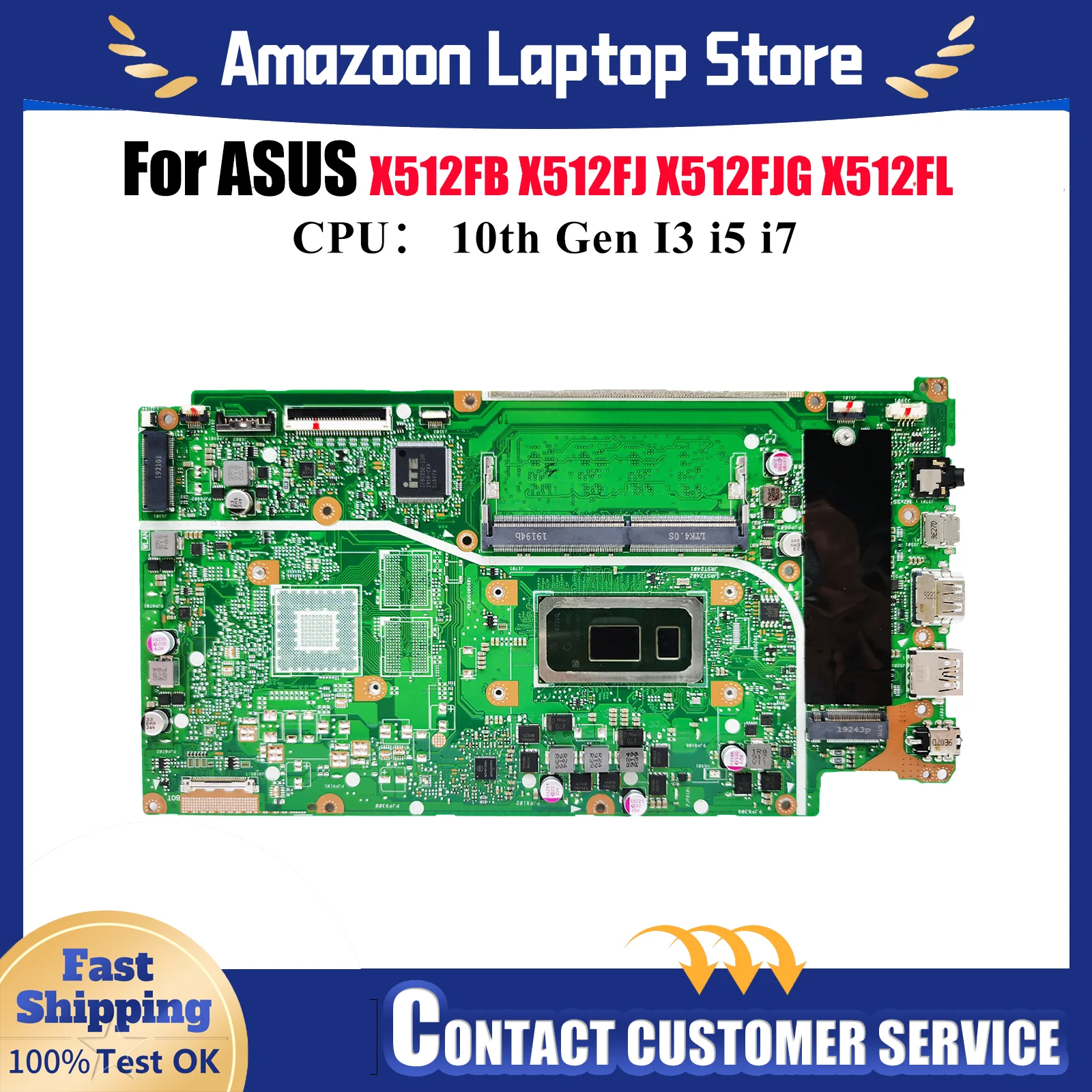 

X512FA Материнская плата для ноутбука ASUS VivoBook X512FF K512F X512F S512F A512F F512F X512FB V5000F V512F Материнская плата 10-го поколения I3 i5 i7