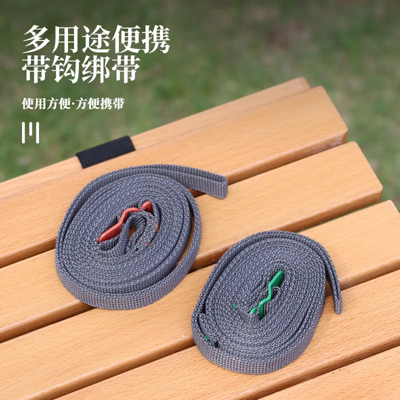 200cm Camping Outdoor Travel Equipment Durable Quick Release Luggage Strap with Stainless Steel Buckle Hook Release Type Gear