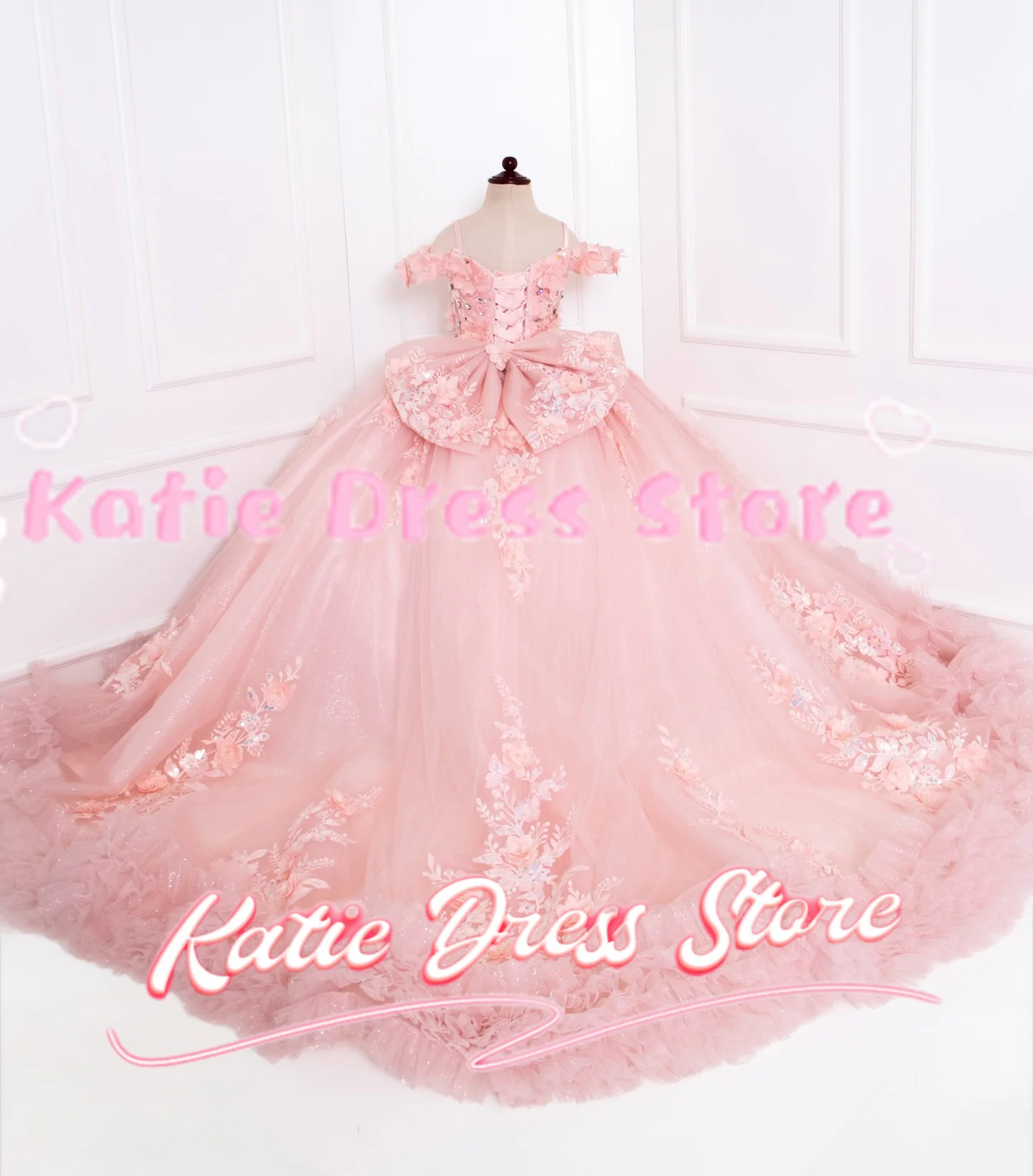 Luxurious Flower Girl Dress For Wedding Tulle Beading Applique Kids Birthday Party First Communion Ball Gowns Customized