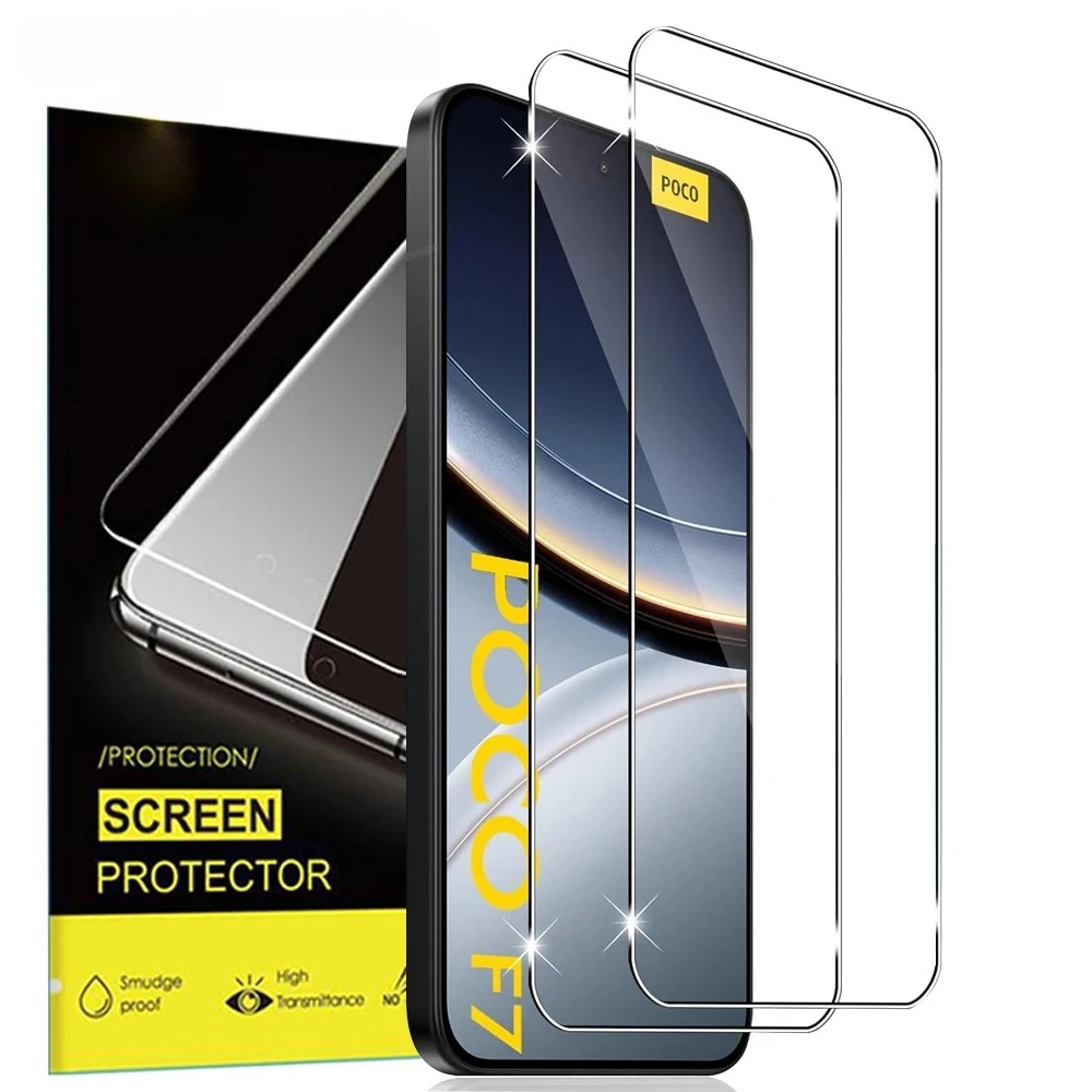 1-3PCS Crystal Clear 9H gehärtetes Glas Displayschutzfolie für Xiaomi POCO F7 F6 F5 F4 F3 F2 Bildschirm Vollständige Abdeckung Anti Shatter Glas